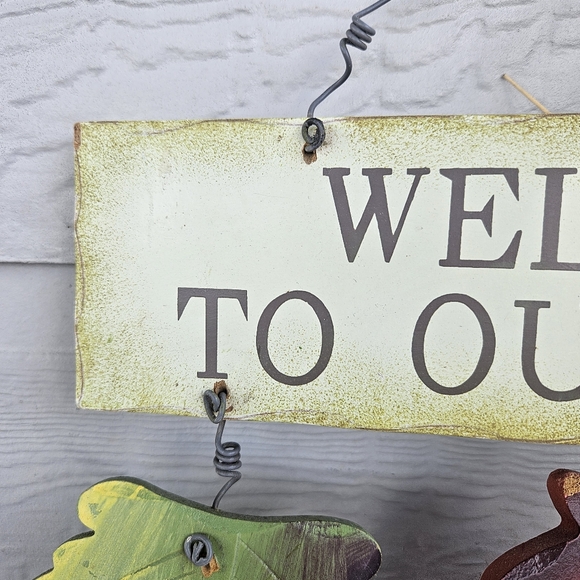 Autumn Leaves Hanging Welcome to Our Home Wooden Decor Sign Plaque Fall - Picture 2 of 9